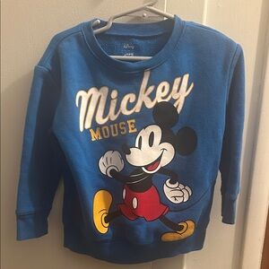 Disney Blue Mickey Mouse Sweatshirt with Yellow & Red Accents